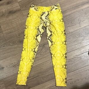 LiCi Fit Lemon Bite Snake Print High-Rise Leggings Size XL